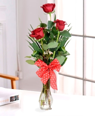 Ramo de 3 rosas rojas